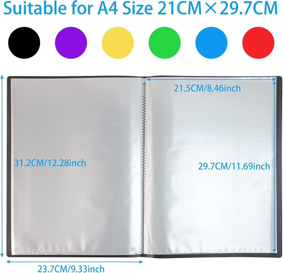 Präsentationsmappe mit Kunststoffhüllen im A4-Format, 40 Taschen (6 Farben)