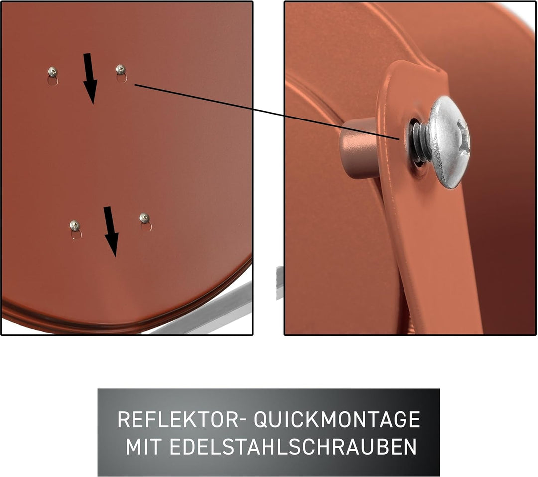 GALLUN 80cm De-Luxe ALU Parabolantenne rot Alu Deluxe Ziegelrot, Alu Deluxe Ziegelrot