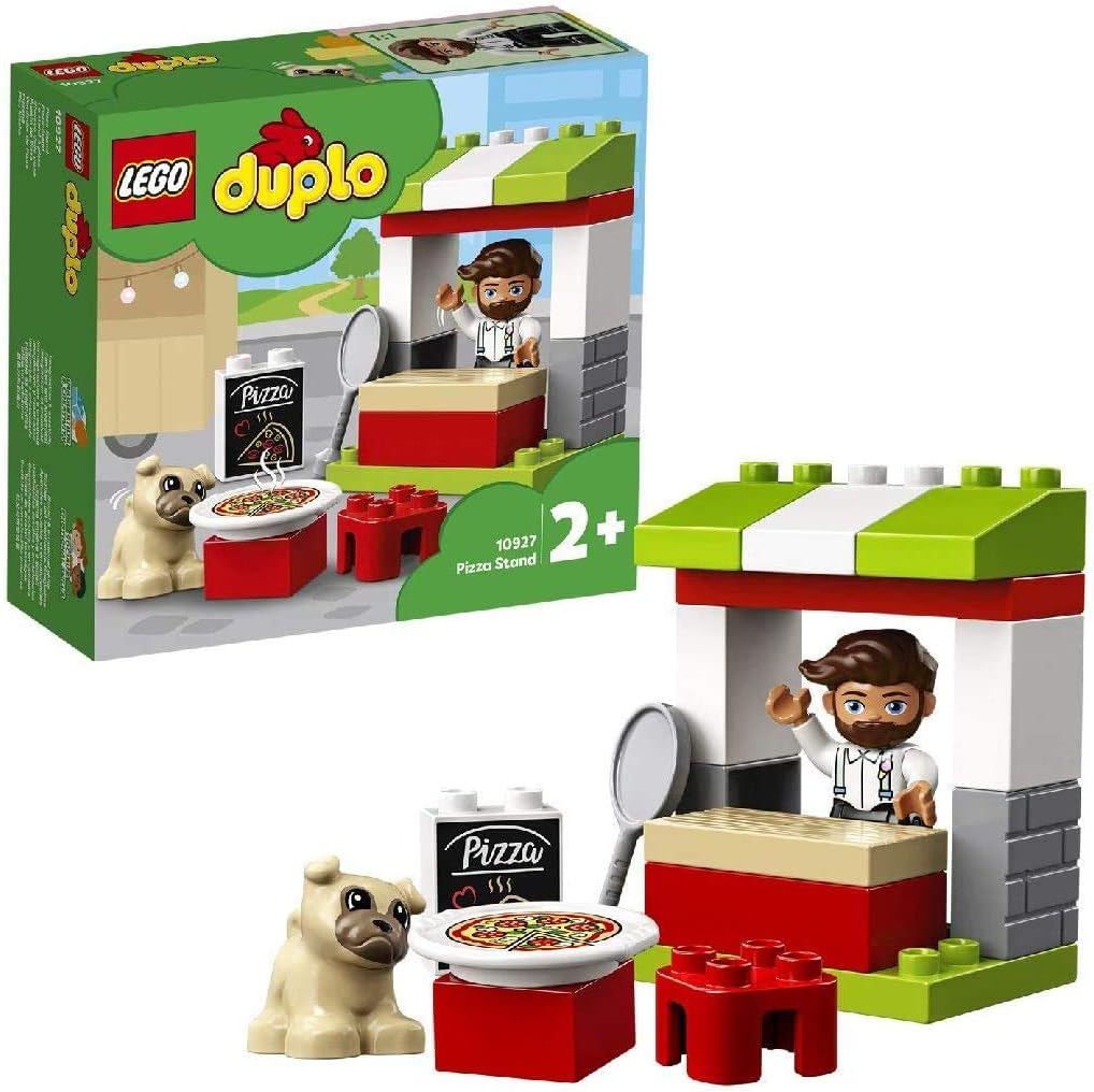 LEGO 10927 DUPLO Pizza-Stand, Spielzeug für Kleinkinder ab 2 Jahre, Konstruktionsspielzeug aus gross
