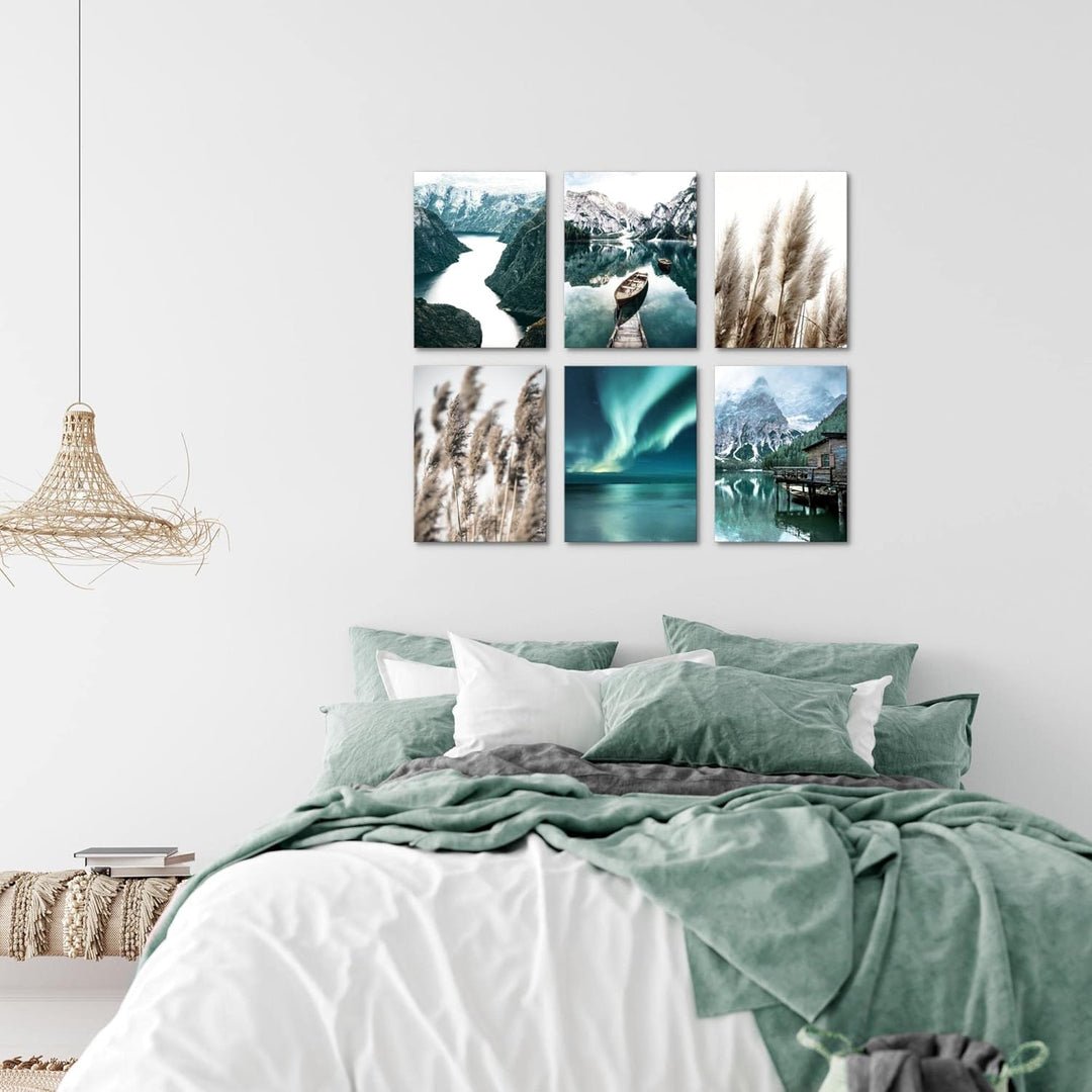 Novart Wandbilder - KEIN EXTRA RAHMEN BENÖTIGT - Wohnzimmer Schlafzimmer - Bilder Modern Natur Berge