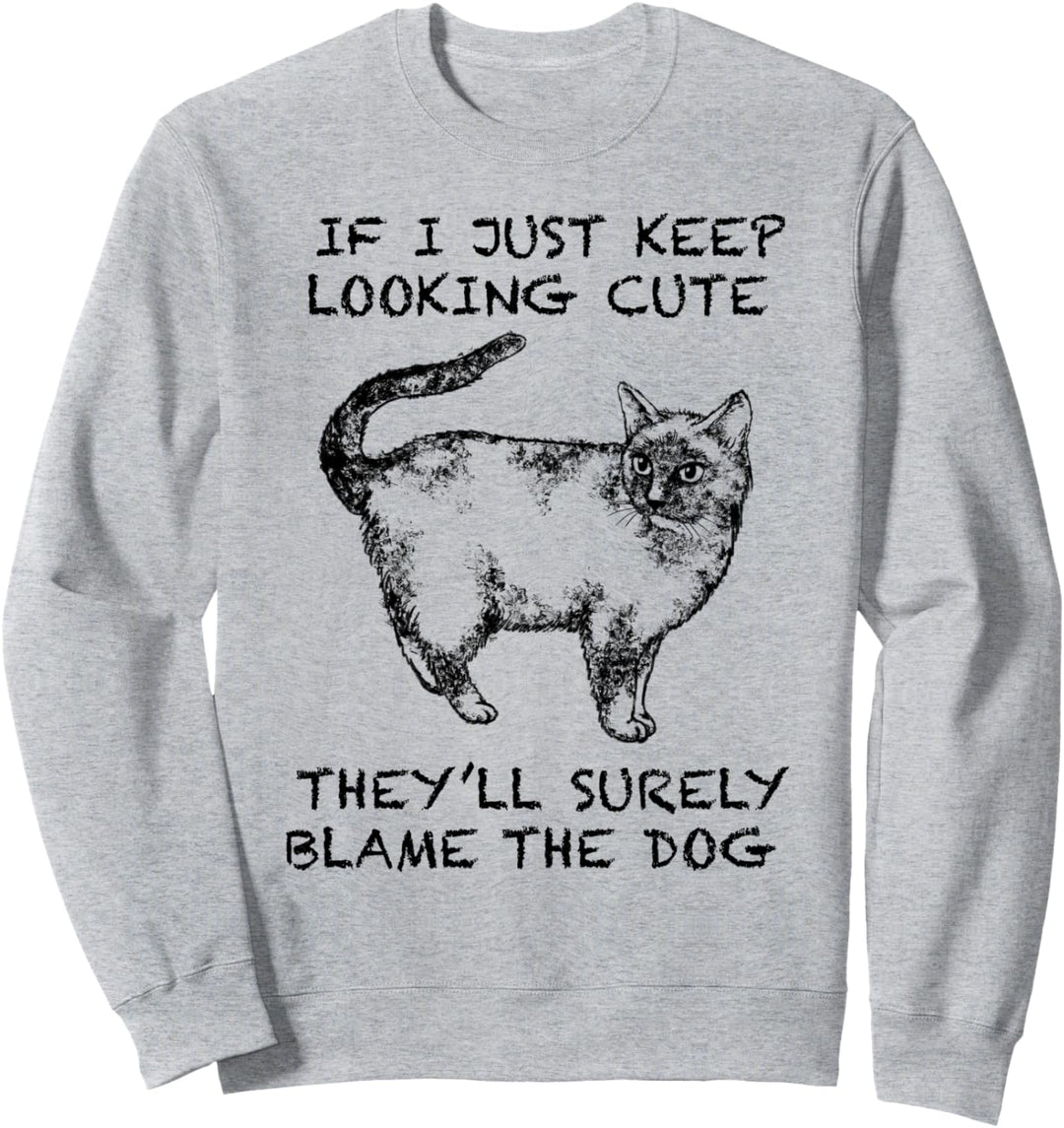 Thailändische Lustige Katze Zitat Hand gezeichnete Kunst Sweatshirt