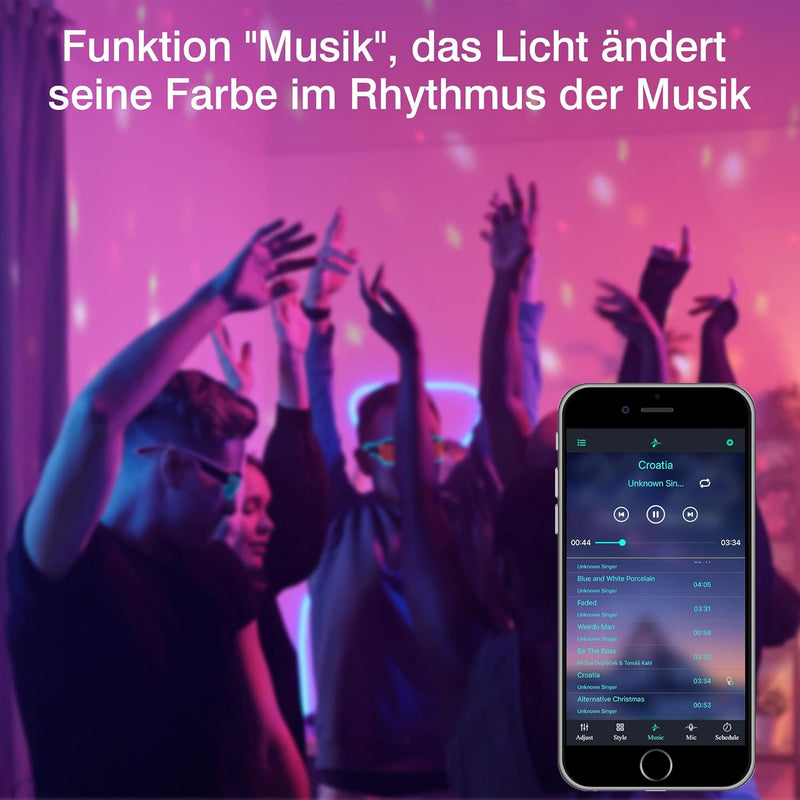 RGB LED Strahler, 2 Stück Aussen 60W Flutlicht Mit Fernbedienung Und Bluetooth APP, 16 million Farbe