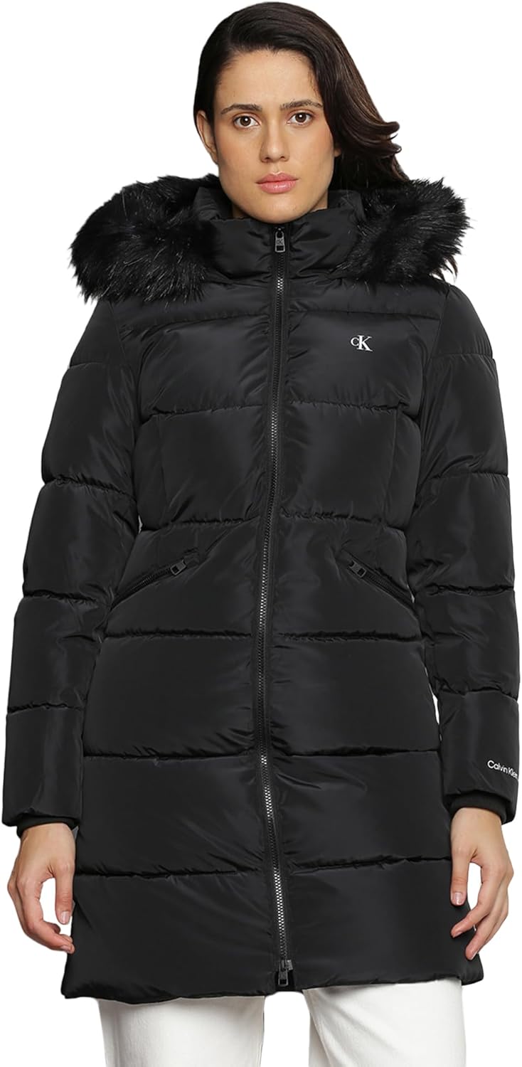 Calvin Klein Damen Gepolsterte Mäntel, Schwarz (Ck Black)