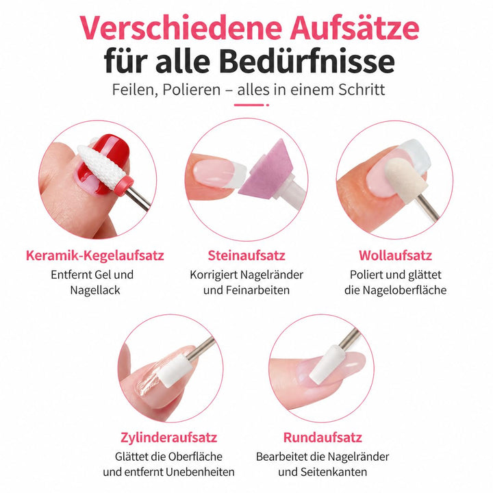 Gelnägel Starter Set für Anfänger, Kabelloser Nagelfräser mit Integriertem UV-Licht, UV Gel Nagellac