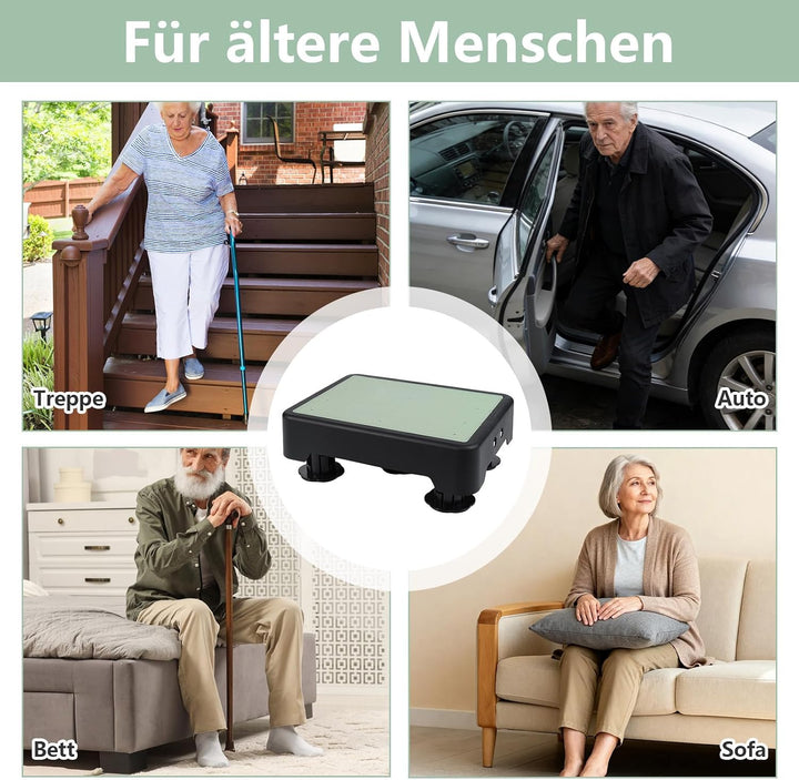 Rutschfest Halbstufe, Nachleuchtende Tritthocker, 3-stufig höhenverstellbarer, Tragbare Steighilfe &amp;