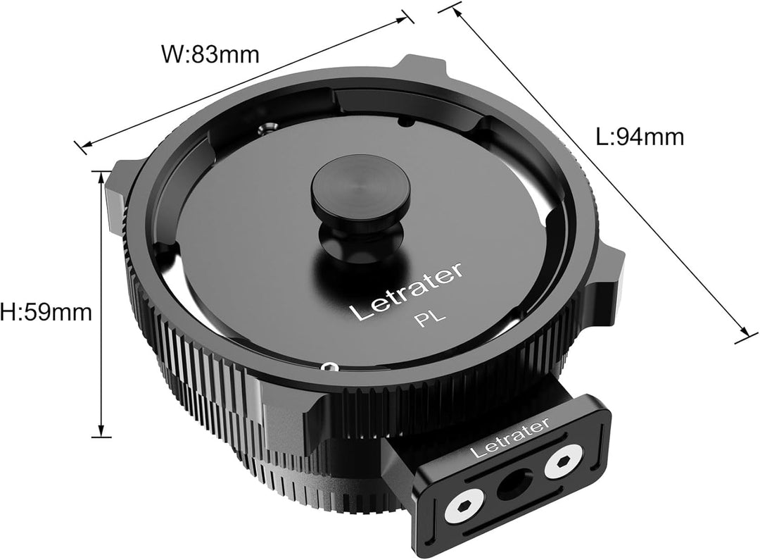 Letrater PL-FX cine Objektivadapter Konverter für Fujifilm X-Mount Kameras X-Pro1, X-E1, Mattschwarz