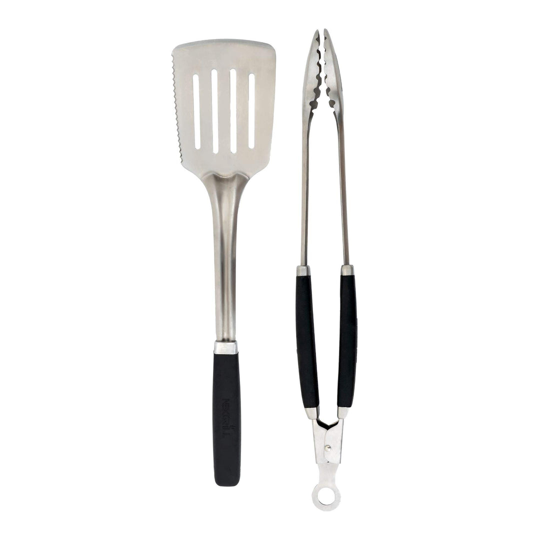 Nexgrill Edelstahl Grillbesteck-Set extra lang, Grillset mit grosser Grillzange und Wender, Profi Gr