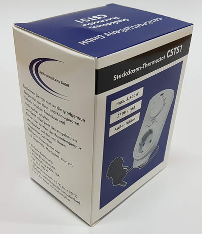 Analoges Steckdosen Thermostat 230V mit externem Fühler und langem Kabel, Zur Steuerung für Heiz und
