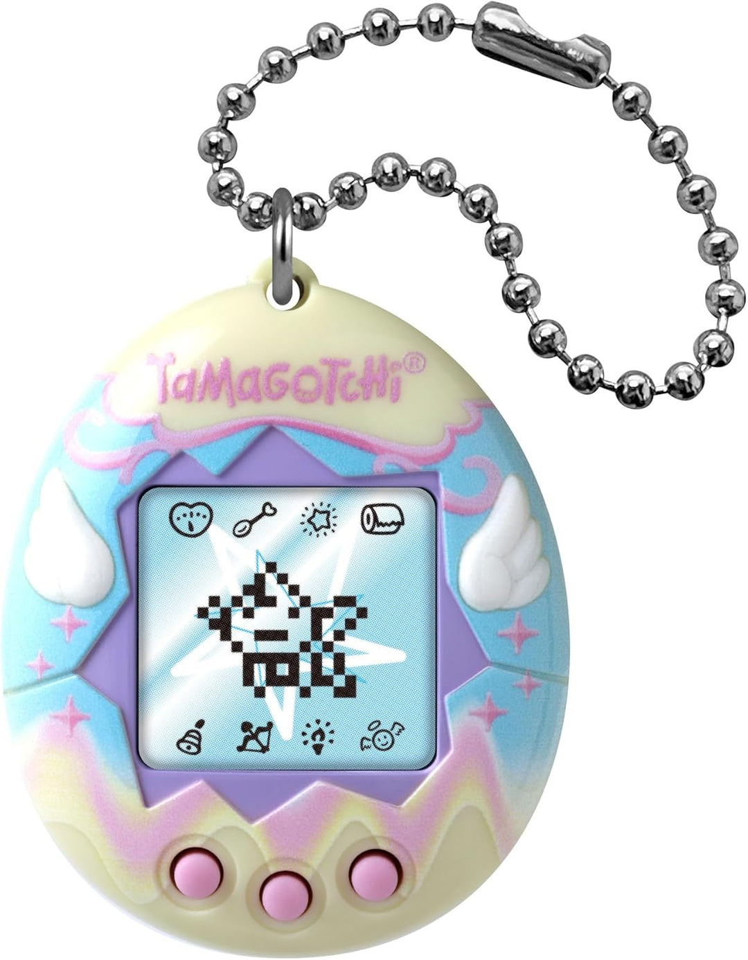 Bandai Tamagotchi Engel Virtuelle Party, Mehrfarbig, 42993 | Werden Sie Ihr Schutzengel: Füttern Sie