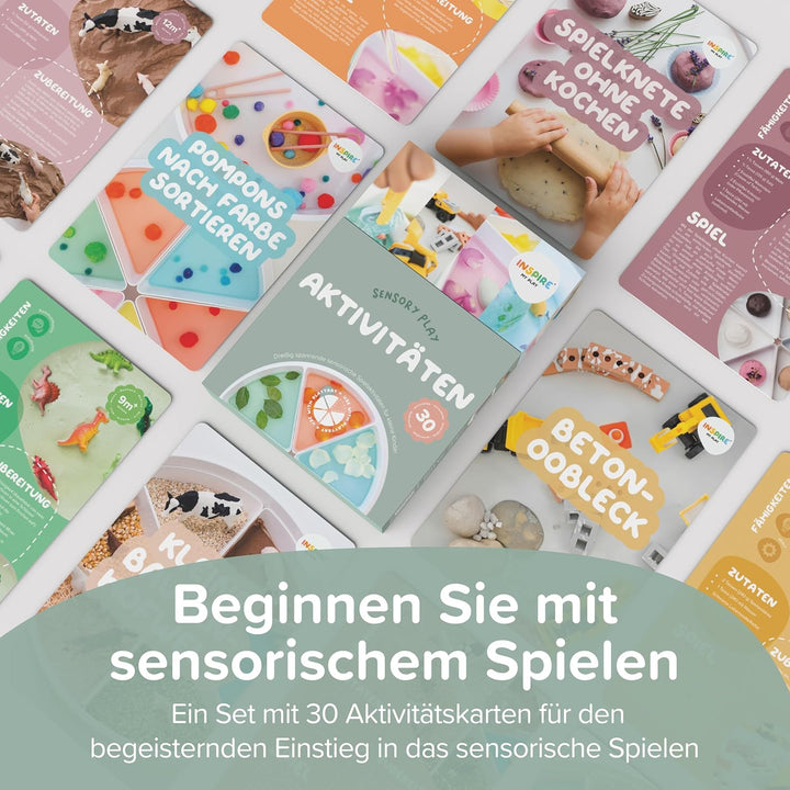 Inspire My PLAY - 30 x sensorische Spiel-Aktivitätskarten - Inspiration für kreative Spielaktivitäte