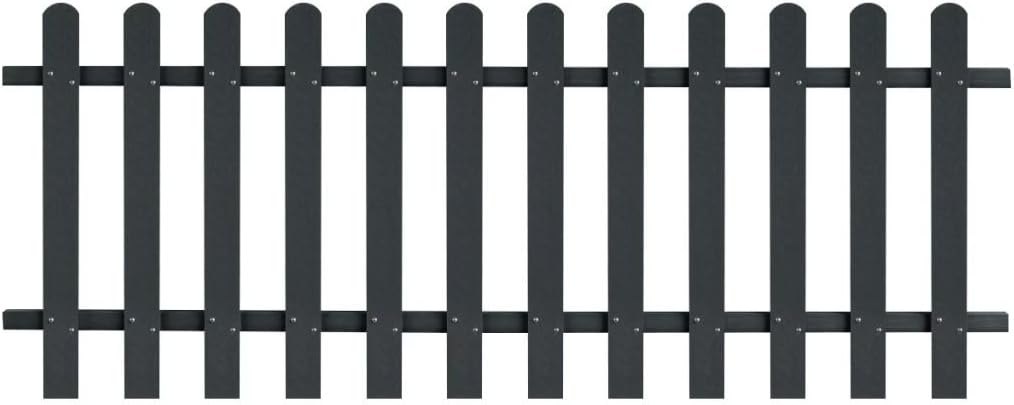Festnight WPC Lattenzaun Gartenzaun Zaun 200 x 80 cm Grau