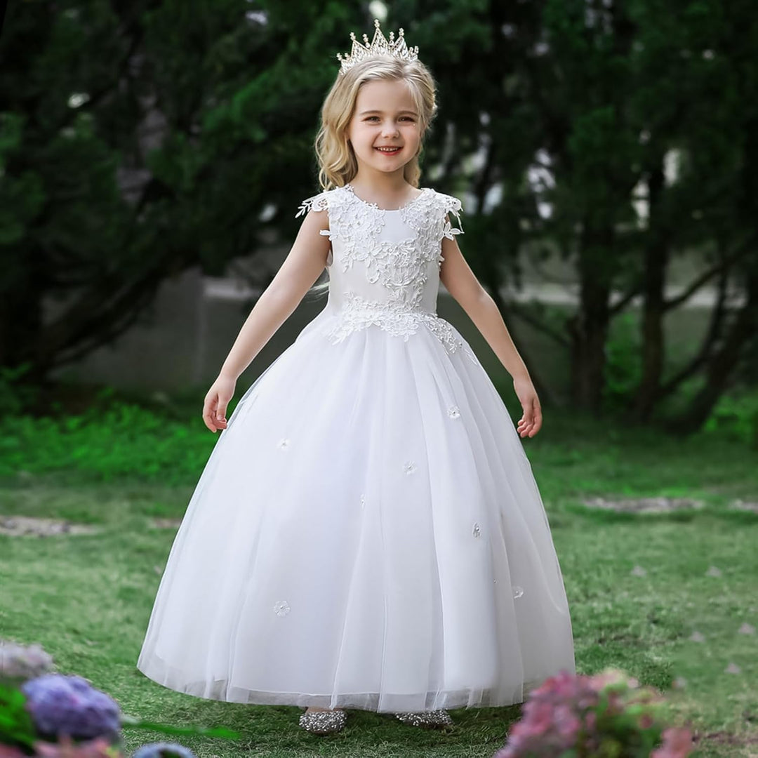 LOLANTA Festliches Kleid Mädchen, Prinzessin Kleider Mädchen Hochzeit Partykleid, Elegant Langes Abe