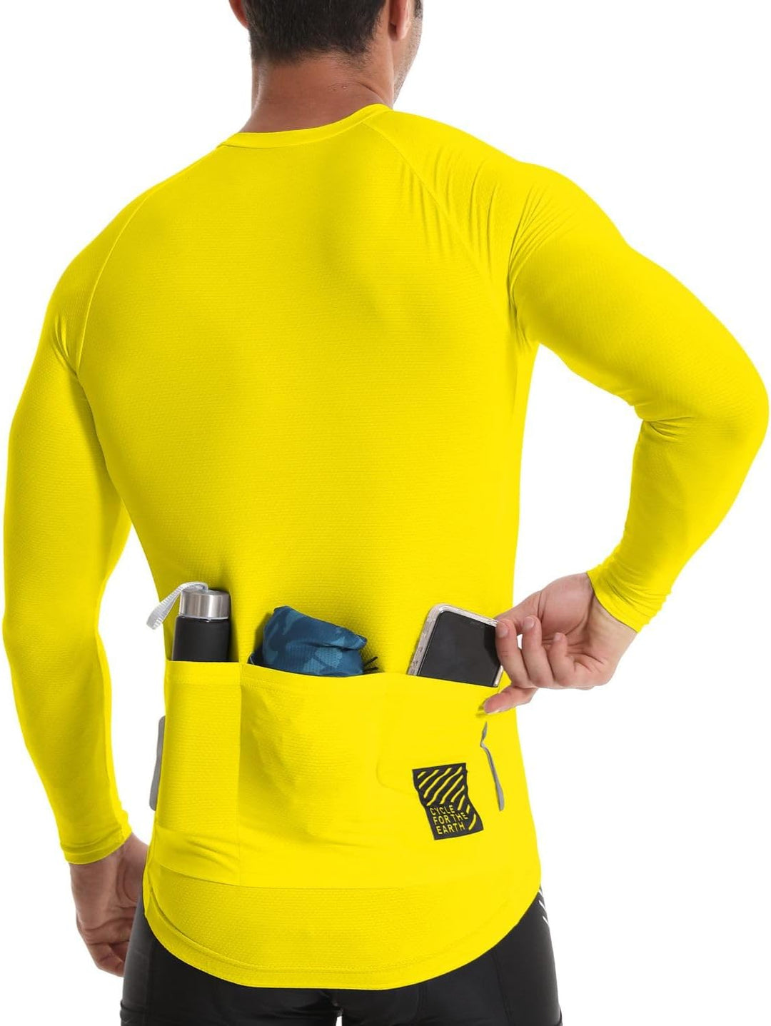 Wulibike Radtrikot Herren Langarm - Rennrad Trikot Herren Reissverschluss mit Taschen, Sommer Atmung
