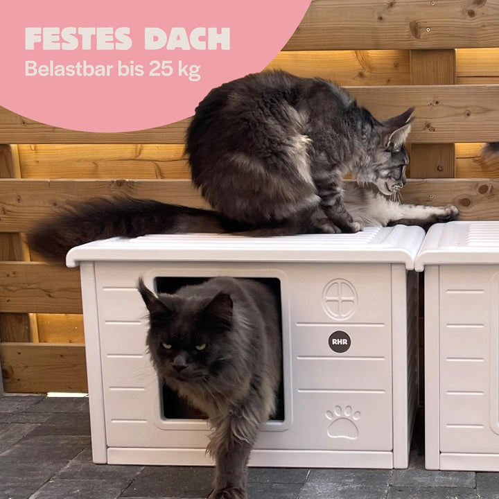 RHRQuality Katzenhaus Villa de Luxe – Für drinnen und draussen – Wetterfest und transportabel – Mit