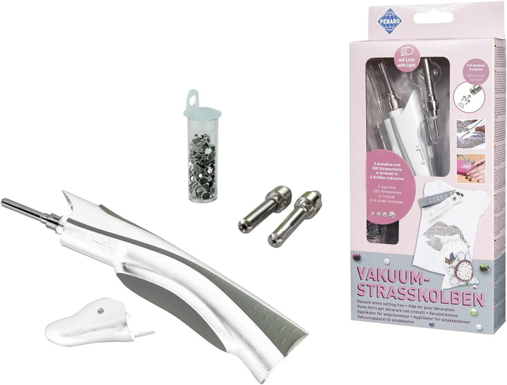 Pebaro 0250VAK Vakuum-Strasskolben mit Ansaug-Funktion, Verzieren von Stoff, Leder, Papier, Glas und