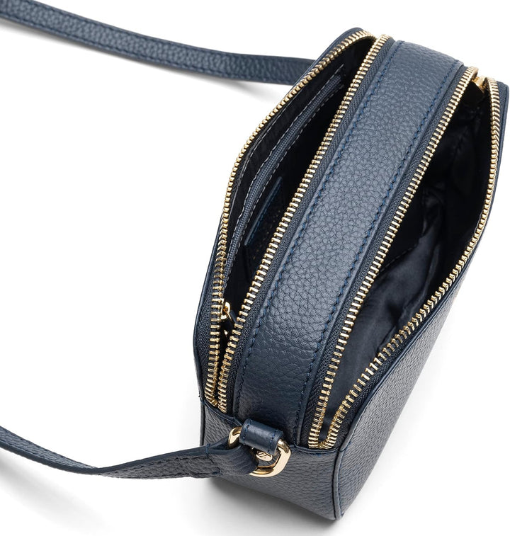 Lazarotti Bologna Leder Umhängetasche Damen | 2 Hauptfächer & längenverstellbarer Schulterriemen | m