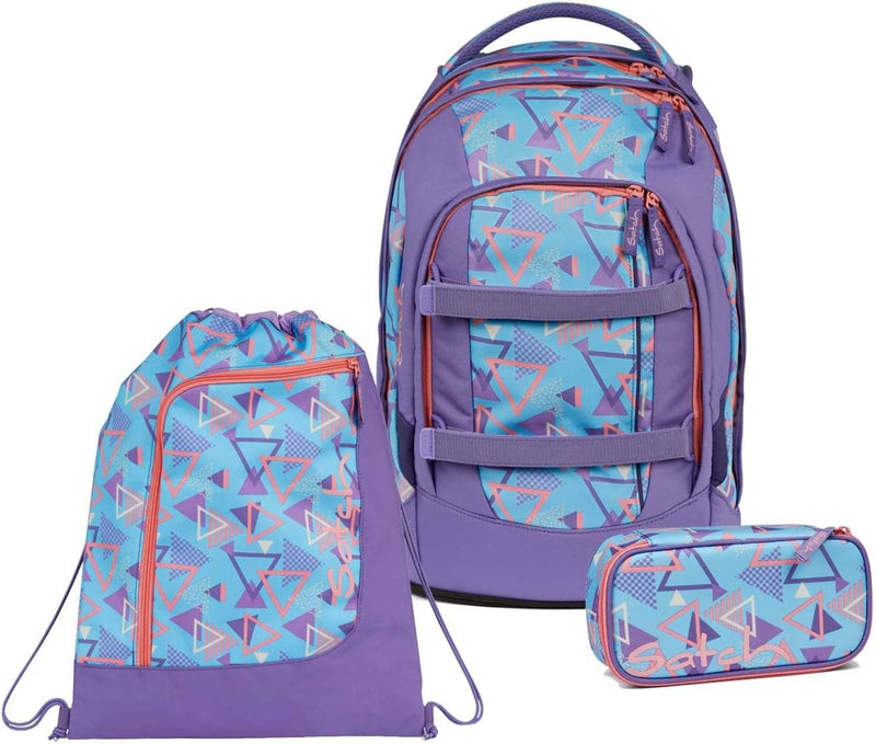 satch Pack Schulrucksack Set 3tlg. inkl. Schlamperbox und Sportbeutel 80s Dance, 80s Dance