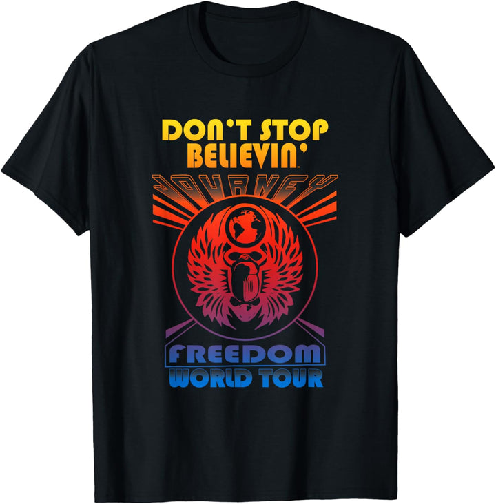 T-Shirt mit Aufschrift "Don't Stop Believin' Freedom" T-Shirt