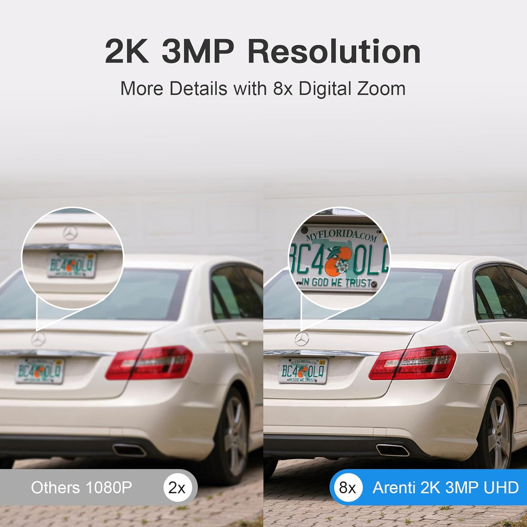 ARENTI 2K/3MP Überwachungskamera Aussen Akku mit Solar, PTZ 360° WLAN Kamera Überwachung Aussen, 100