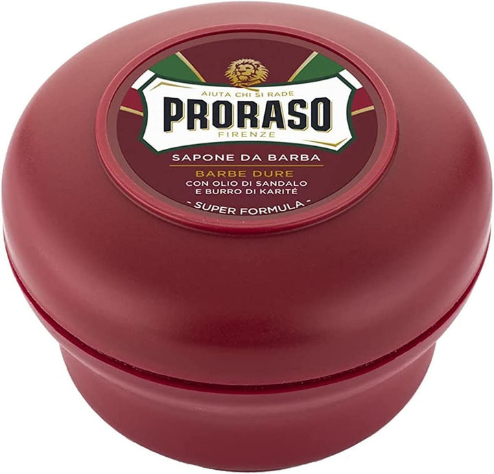 Proraso Shaving Soap inklusive Seifenschale, 150 ml, nährende und feuchtigkeitsspendende Rasierseife