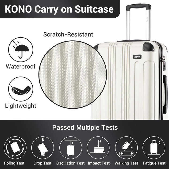 KONO 65cm Koffer Mittelgross Hartschale Trolley Rollkoffer Reisekoffer mit 4 Rollen 65x42x26cm (Koff