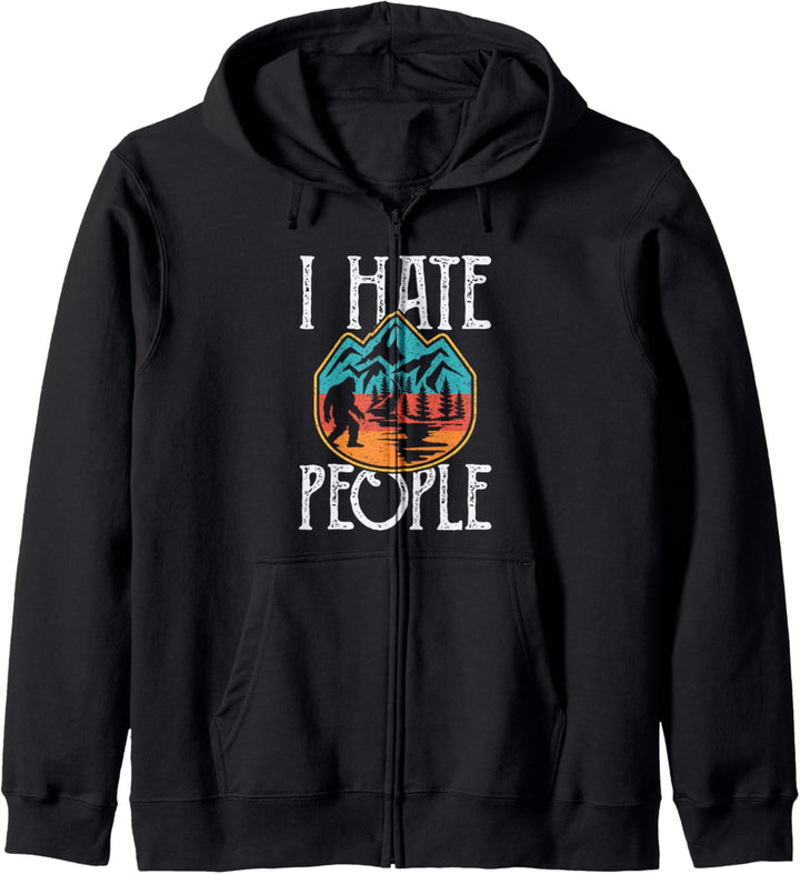 I Hate People - Anti Social Bigfoot Sasquatch Mythical 80's Kapuzenjacke