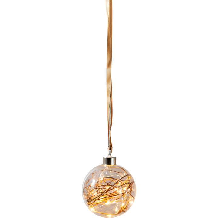 EGLO LED-Weihnachtskugel für Innen, beleuchtete Glaskugel zum Aufhängen Ø 15 cm, Leuchtkugel zum Hän