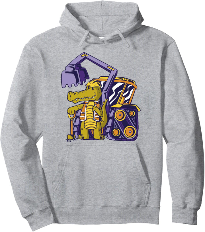 Niedlicher Krokodilarbeiter Arbeit Bagger Arbeiten Pullover Hoodie