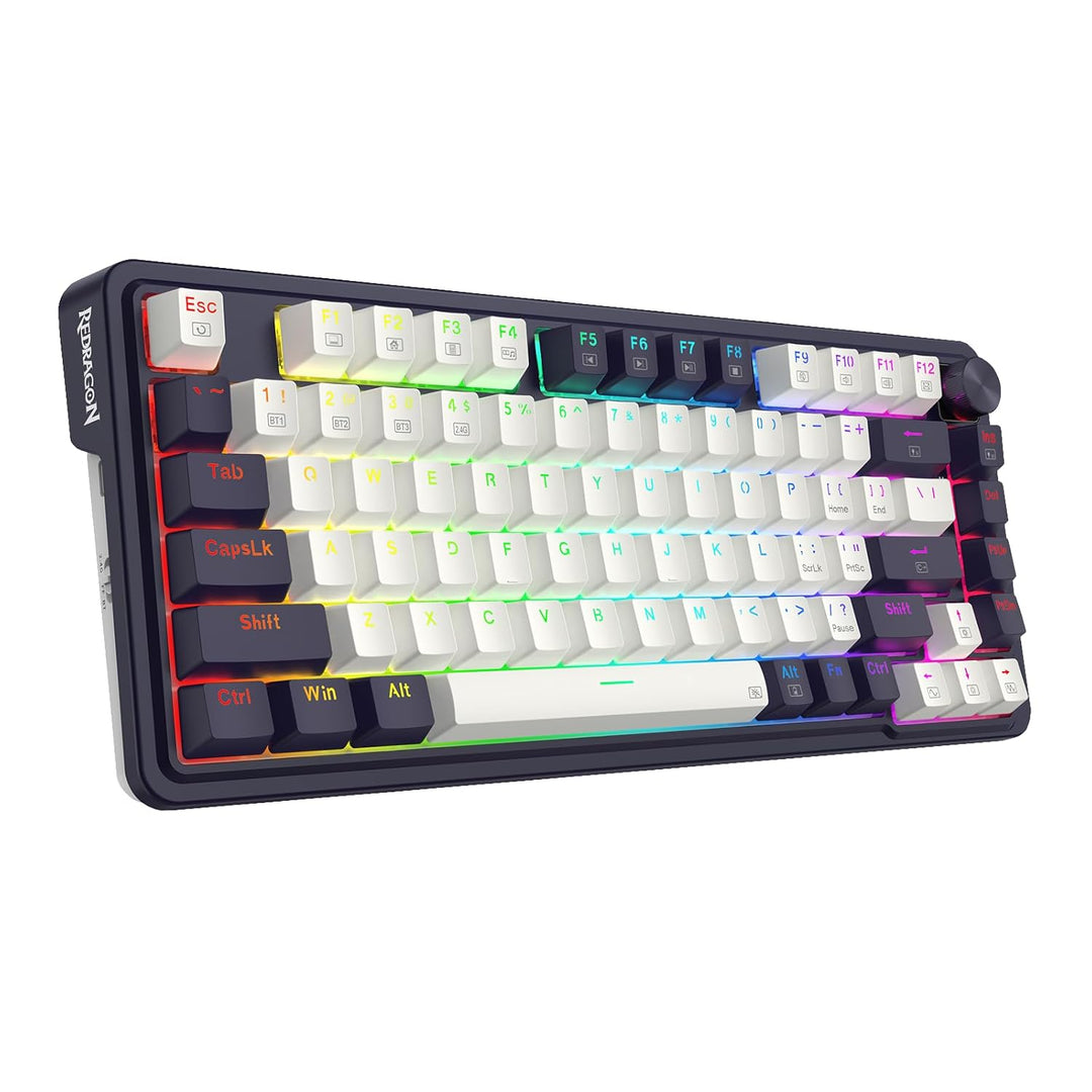 Redragon K673 PRO 75% Wireless Gasket RGB Gaming Tastatur, 3-Modus 81 Tasten Kompaktes Mechanische T