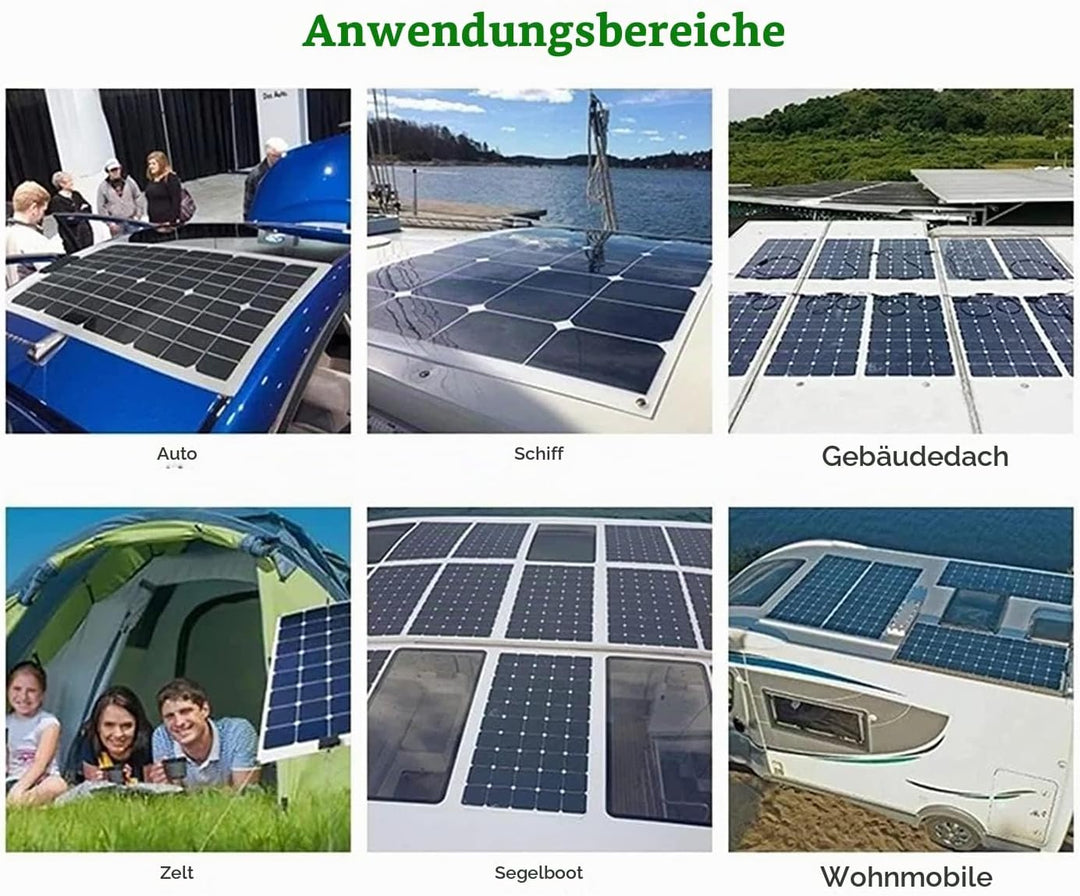 25 Watt 12 Volt flexibles monokristallines Solarpanel für Wohnmobile Camper Van Boote und mehr (Sola