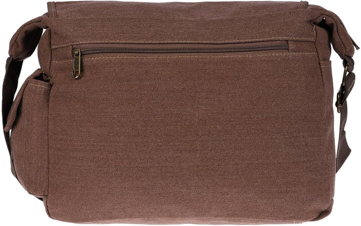 Christian Wippermann grosse XL Herren Damen Tasche Umhängetasche Canvas Messenger Bag Braun, Braun