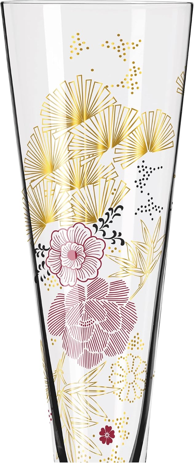 RITZENHOFF 1071020 Champagnerglas 200 ml - Serie Goldnacht Nr. 20 - Edles Designerstück mit Echt-Gol