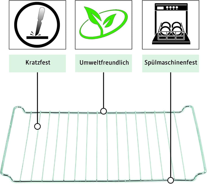 ICQN 445 x 375 x 50 mm Gitter &amp; Backblech Set, Passend für Whirlpool, Ignis, Bauknecht, Indesit, Alg
