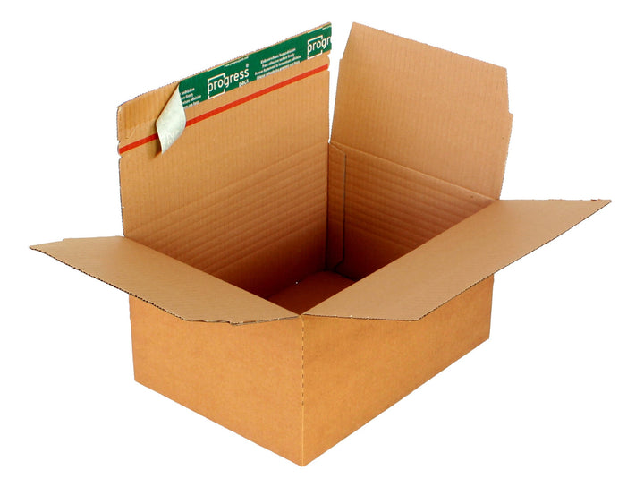 progressPACK Fix-Aufrichtekarton Premium PP K14.04-0 aus Wellpappe, DIN A4, 305 x 230 x 70-160 mm, 1