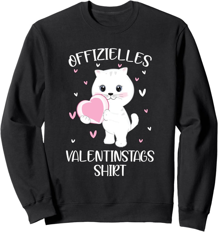 Offizielles Valentinstagsshirt Verliebte Katze Pärchen Sweatshirt