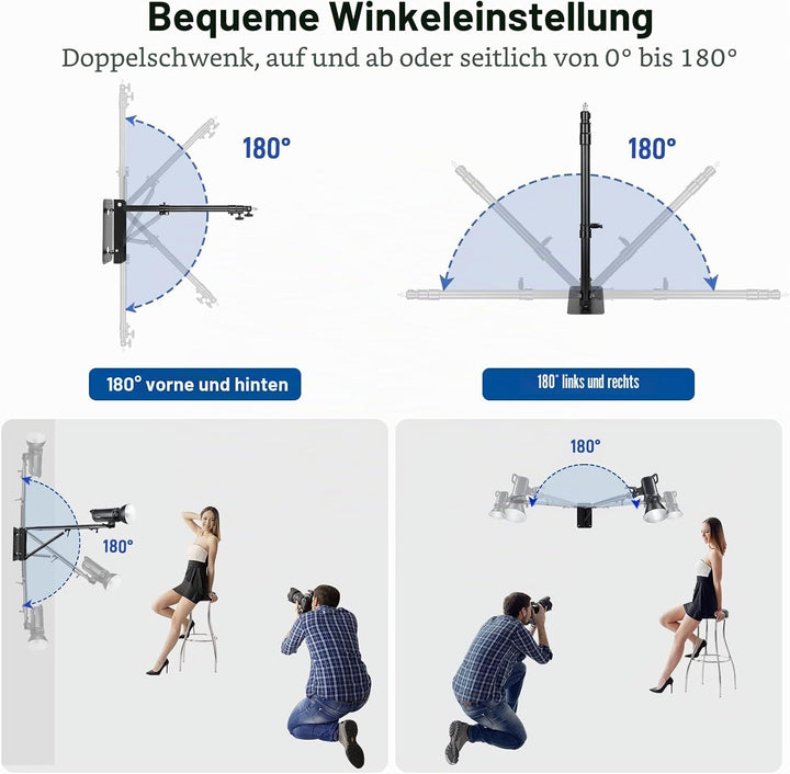 NEEWER Wandmontage Dreieck Boom Arm für Fotografie Blitzlicht, Monolight, Softbox, Regenschirm, Refl