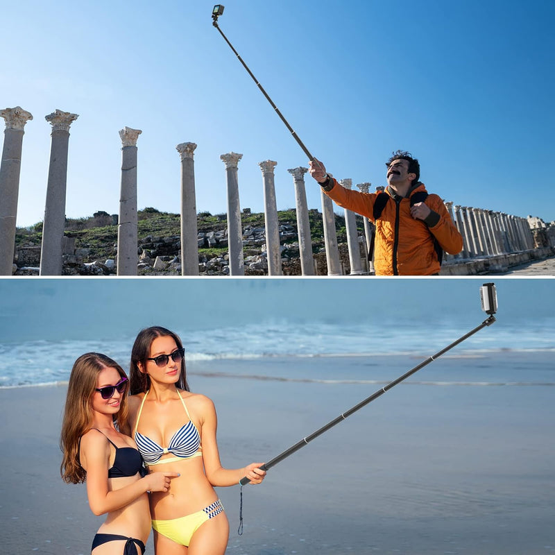 Smatree 220cm SmaPole Extendable Selfie Stick, Teleskopstange für GoPro Fusion, GoPro Hero 12/11/10/