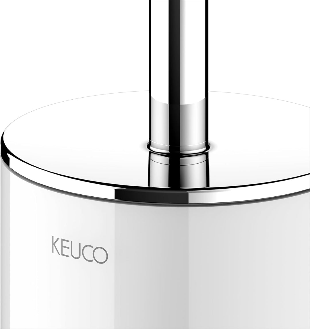 KEUCO Toilettenbürsten-Garnitur aus Kristall-Glas matt und Metall Chrom, Wandmontage, WC-Bürste mit