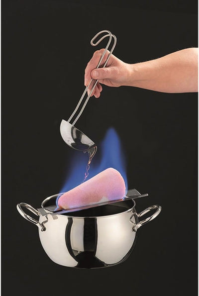 APS Fondue- und Feuerzangenbowle Set, Zuckerzange, Feuerzange, Fondue-Topf, Edelstahldeckel, hochgla