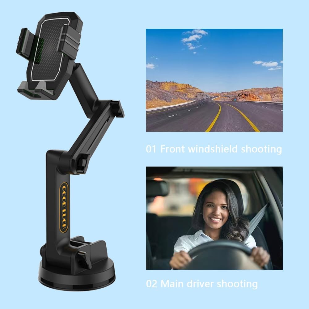 Handyhalterung LKW, Auto, Motorrad & Geländefahrzeug - Super Saugnapf & Stabil, Verstellbarer Schwan