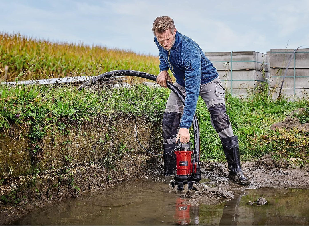 Einhell Schmutzwasserpumpe GE-DP 900 Cut (900 W, Fördermenge 16.000 L/h, Förderhöhe max. 11,5 m, Fre