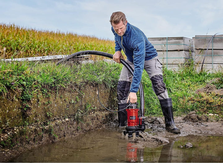 Einhell Schmutzwasserpumpe GE-DP 900 Cut (900 W, Fördermenge 16.000 L/h, Förderhöhe max. 11,5 m, Fre