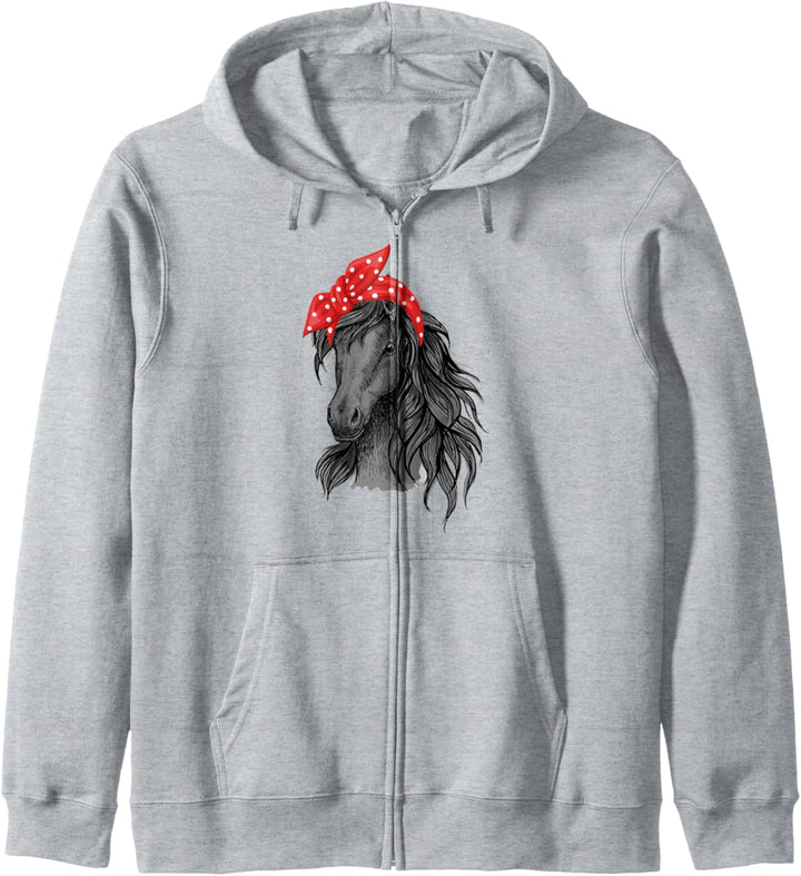Pferd mit Kopftuch Shirt Pferd Liebe, reiten Mädchen Pferde Kapuzenjacke