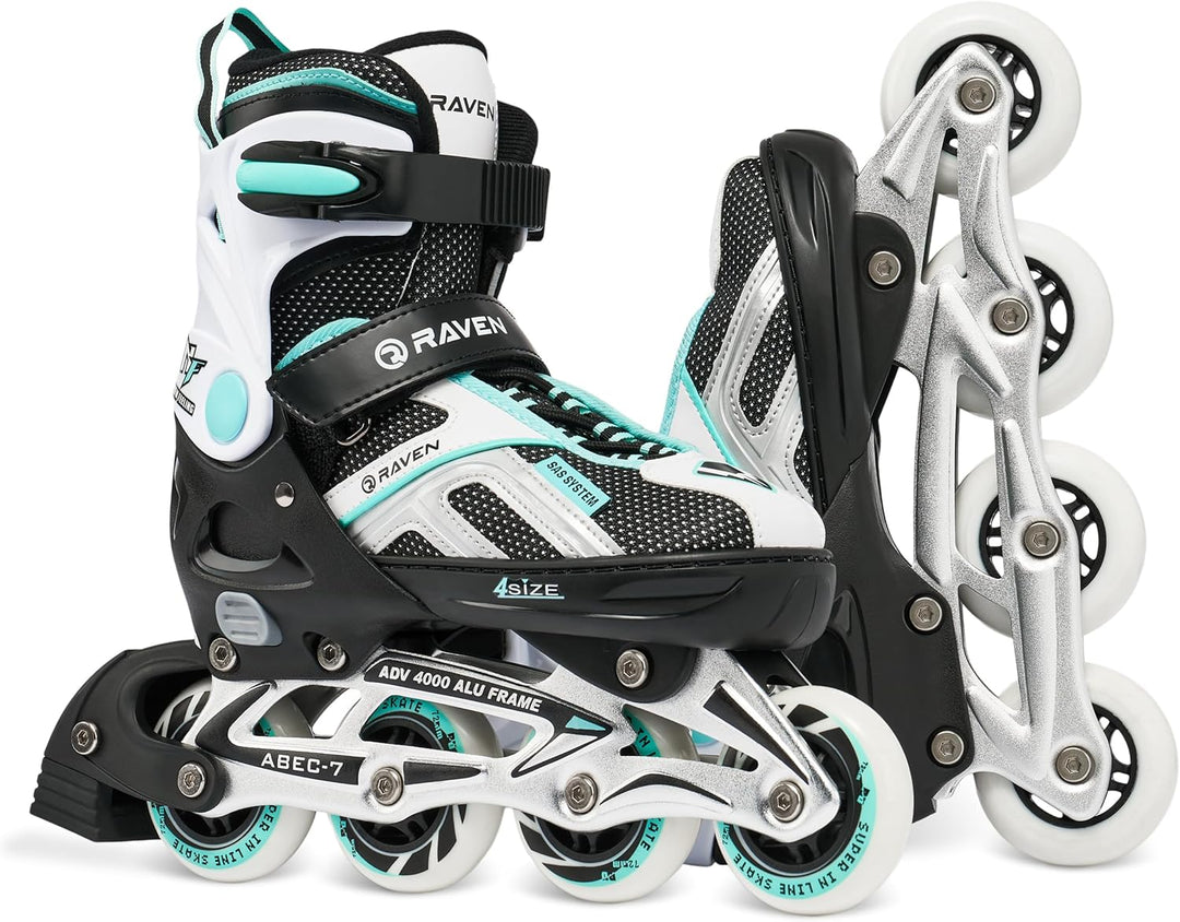 RAVEN Pulse 2in1 Schlittschuhe Inline Skates Inliner für Kinder und Erwachsene verstellbar 40-43 (25