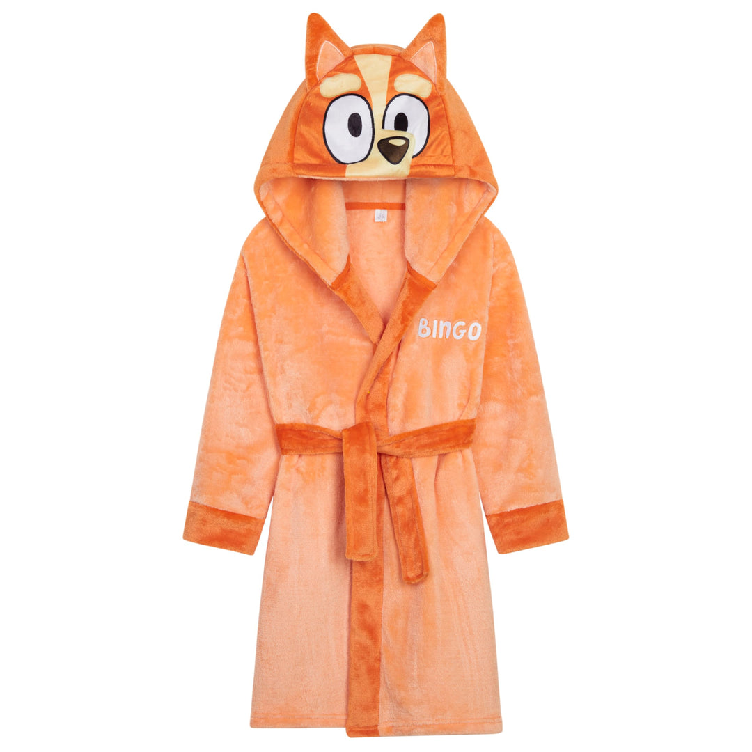 BlueY Mädchen Fleece Bademantel mit Kapuze und Bindegürtel, gemütlicher Morgenmantel - Geschenke für