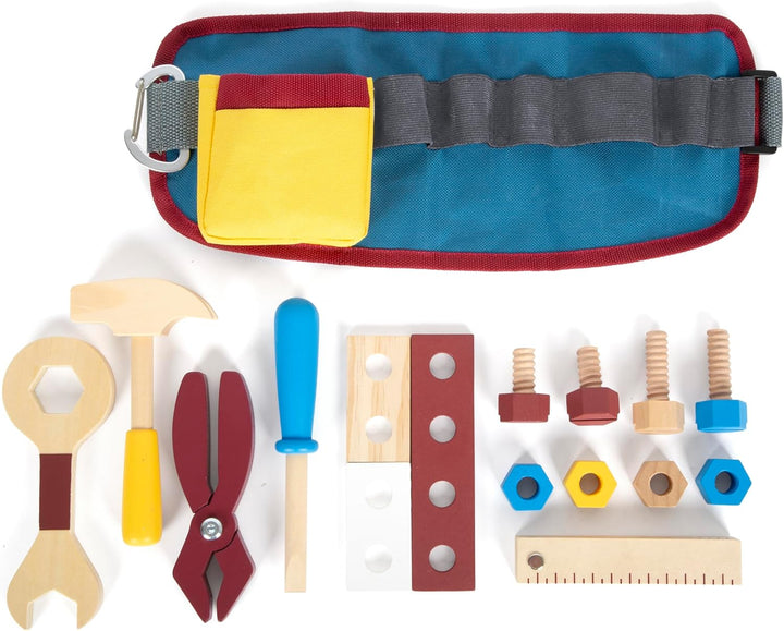 small foot Werkzeuggürtel „Workshop“, mit umfassendem Werkzeug und Zubehör aus Holz, für Kinder ab 3