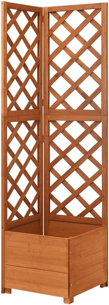 vidaXL Tannenholz Massiv Eck Spalier mit Pflanzkasten Rankgitter Rankhilfe Gartenspalier Blumenkübel