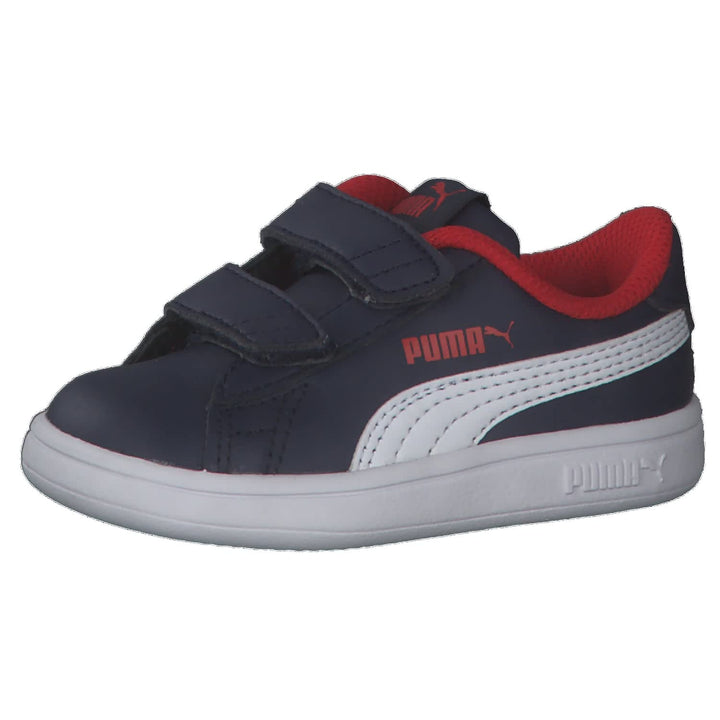 PUMA Smash v2 L V PS Sneaker 20 EU Peacoat Puma White High Risk Red, 20 EU Peacoat Puma White High R