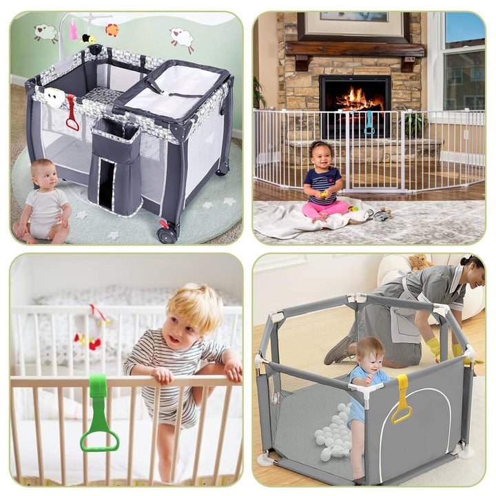 Scettar 6 Stück Griffe für Laufstall für Kinder, Ringe für Laufstall für Kinder, um Kindern zu helfe