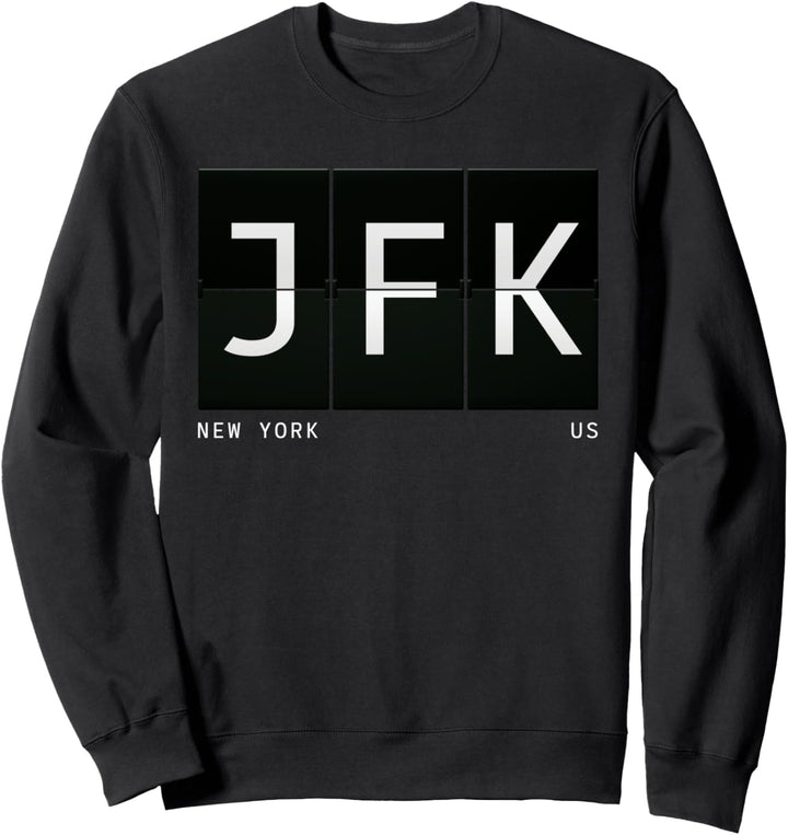 JFK New York US Retro Flughafen Code Design Weltreisender Sweatshirt